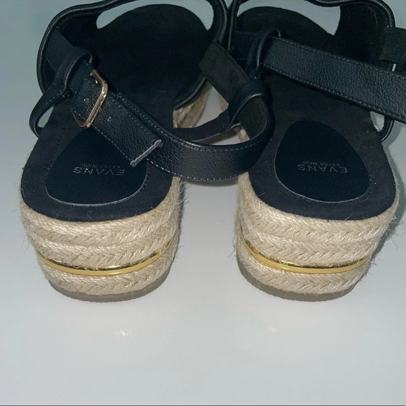 EVANS EXTRA WIDE FIT Slingback Flatform Size 12 - Picture 4 of 10